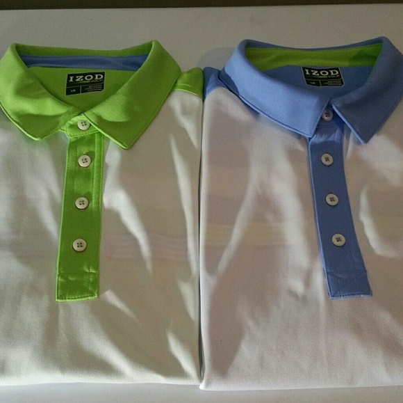 NEW NWT IZOD POLO STYLE MENS SHIRT SIZE LARGE L G SHORT SLEEVE GREEN AND WHITE